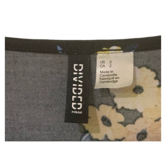 H&M Romper Floral Black Cross Over V-neck Long Sleeves Romper Size 2 - Picture 4 of 12